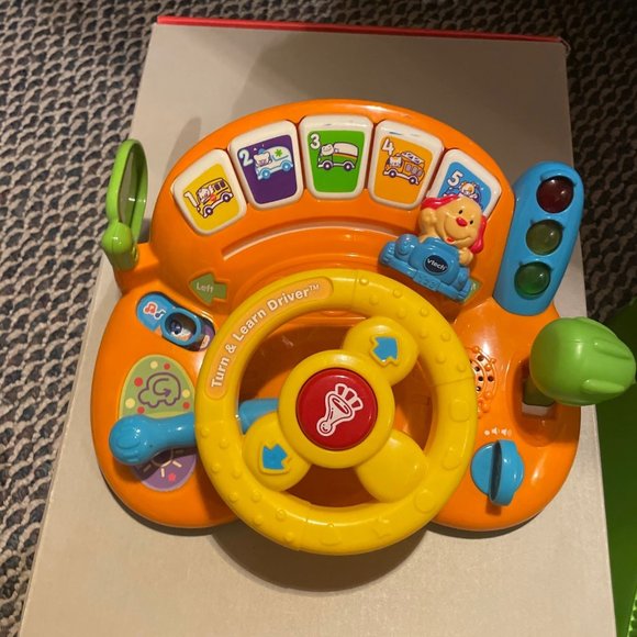 VTech Red Turn and Learn Driver Steering Wheel Driving Toy Lights Sounds - Picture 1 of 5